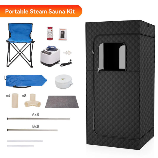Practical Home Sauna Room for 1 Person with Wet Steam and Far Infrared Solid Hemlock Wood Computer Control Panel-1