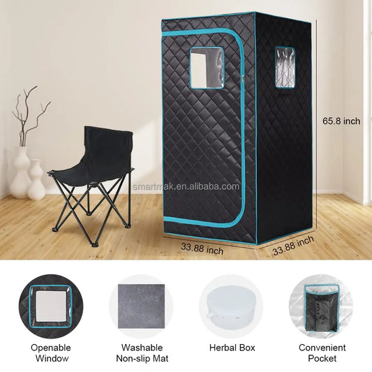 Smartmak Portable Home Steam Sauna Full Size Personal Sauna Spa Box Single Saunas Tent with Steamer-1