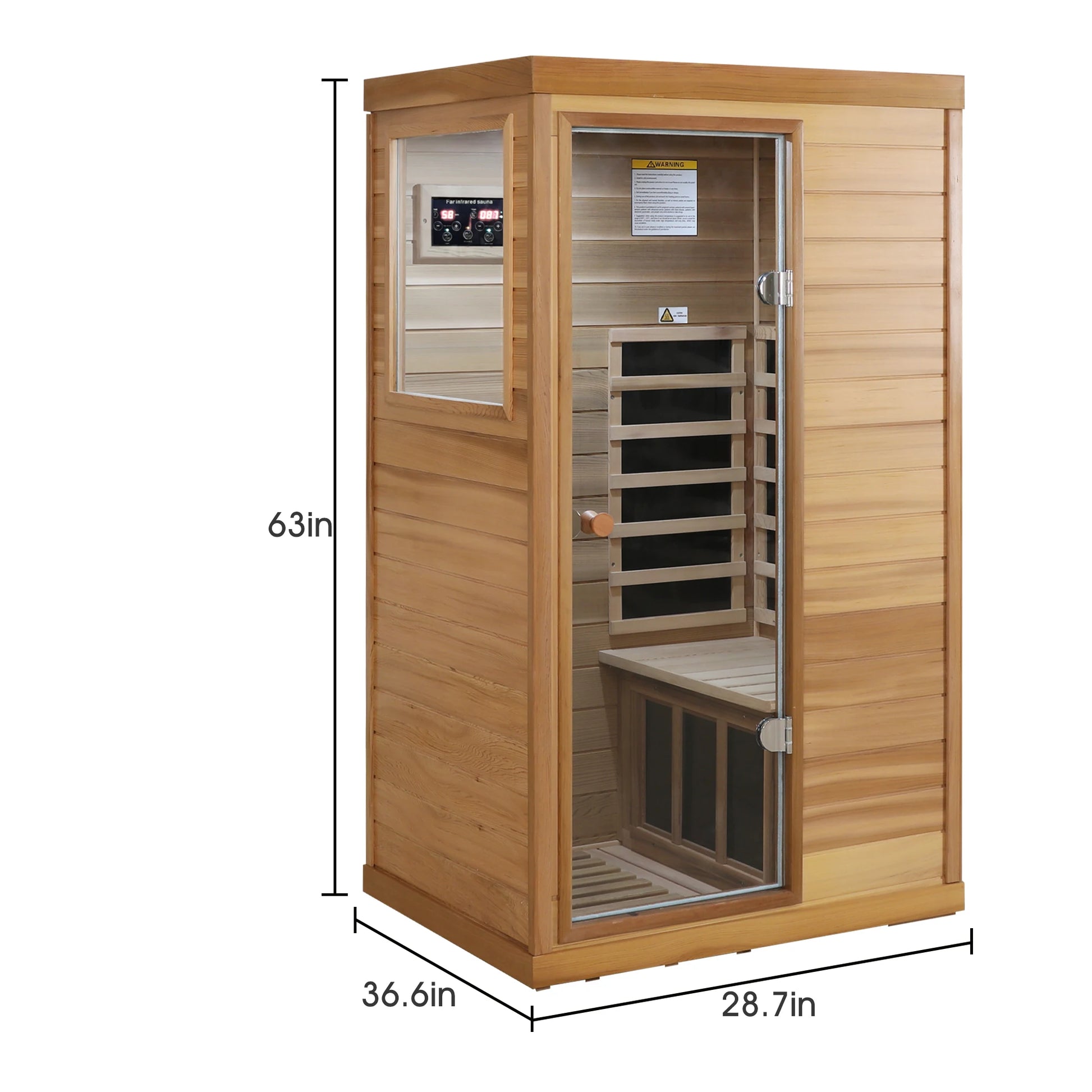 Red Cedar Mini One Person Far Infrared Glass Door on the Left of the Indoor Sauna Room-3