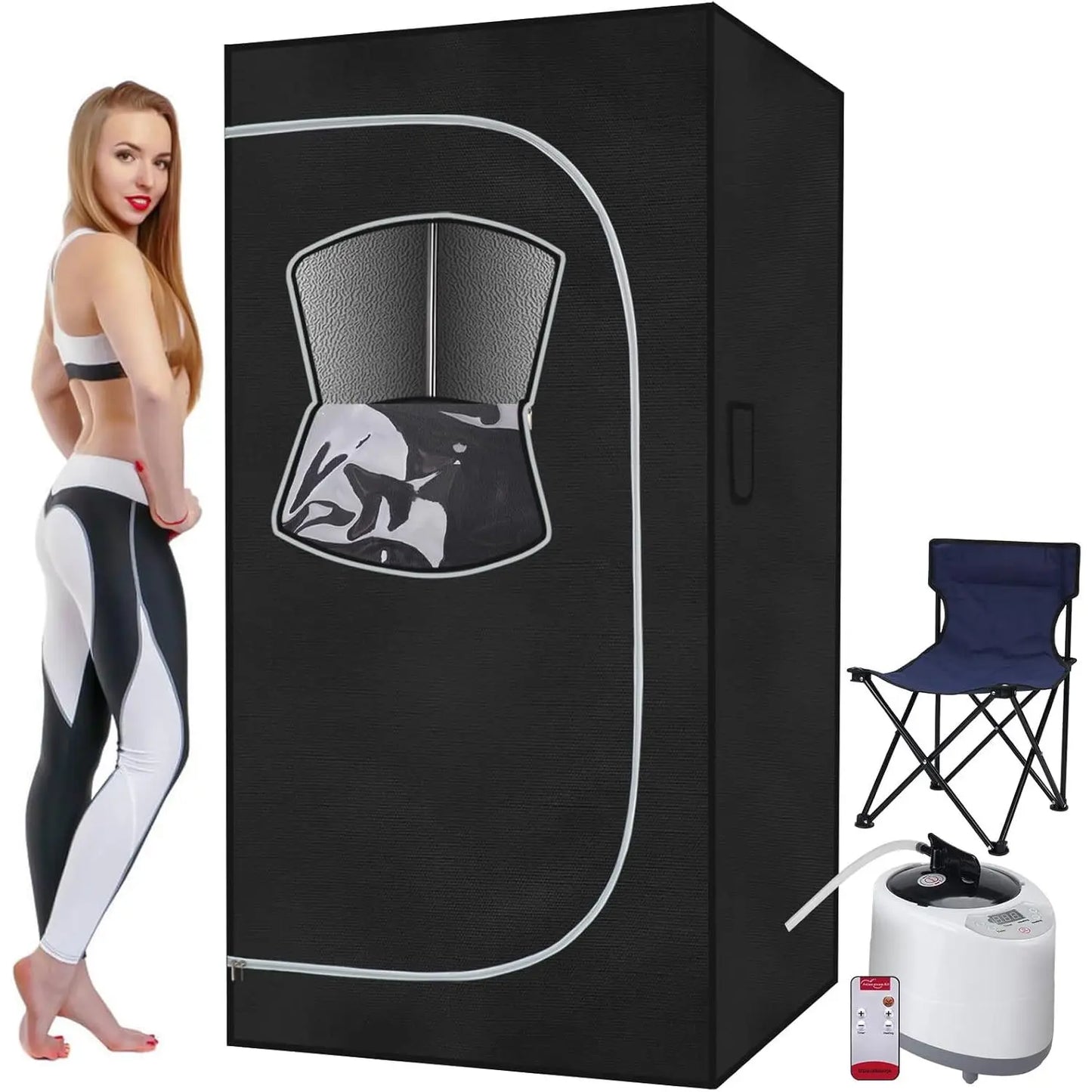 Portable 1-Person Steam Sauna Tent 2.6L 1000 Watt Steamer Folding Full-Body Indoor Suit for Home Use Made in China-0