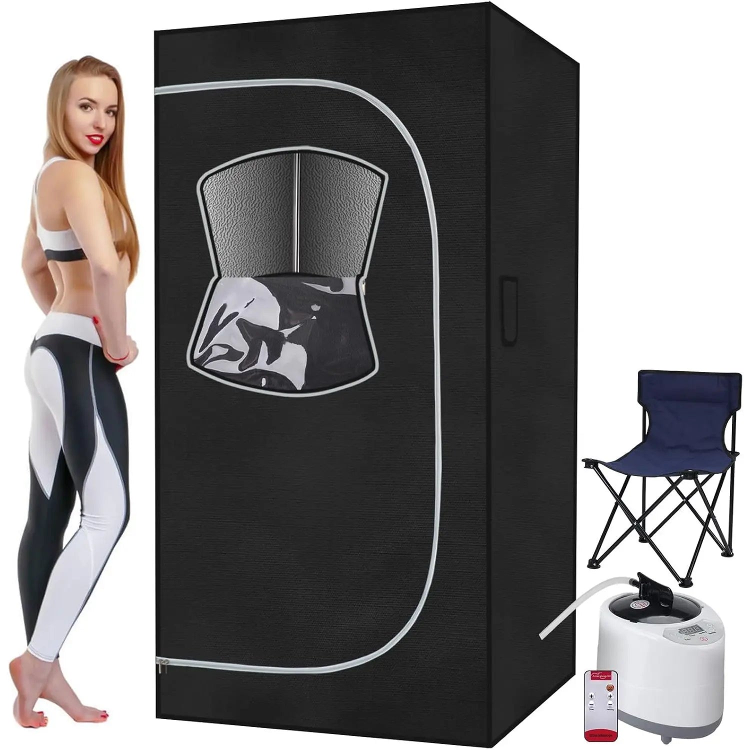 Portable 1-Person Steam Sauna Tent 2.6L 1000 Watt Steamer Folding Full-Body Indoor Suit for Home Use Made in China-0