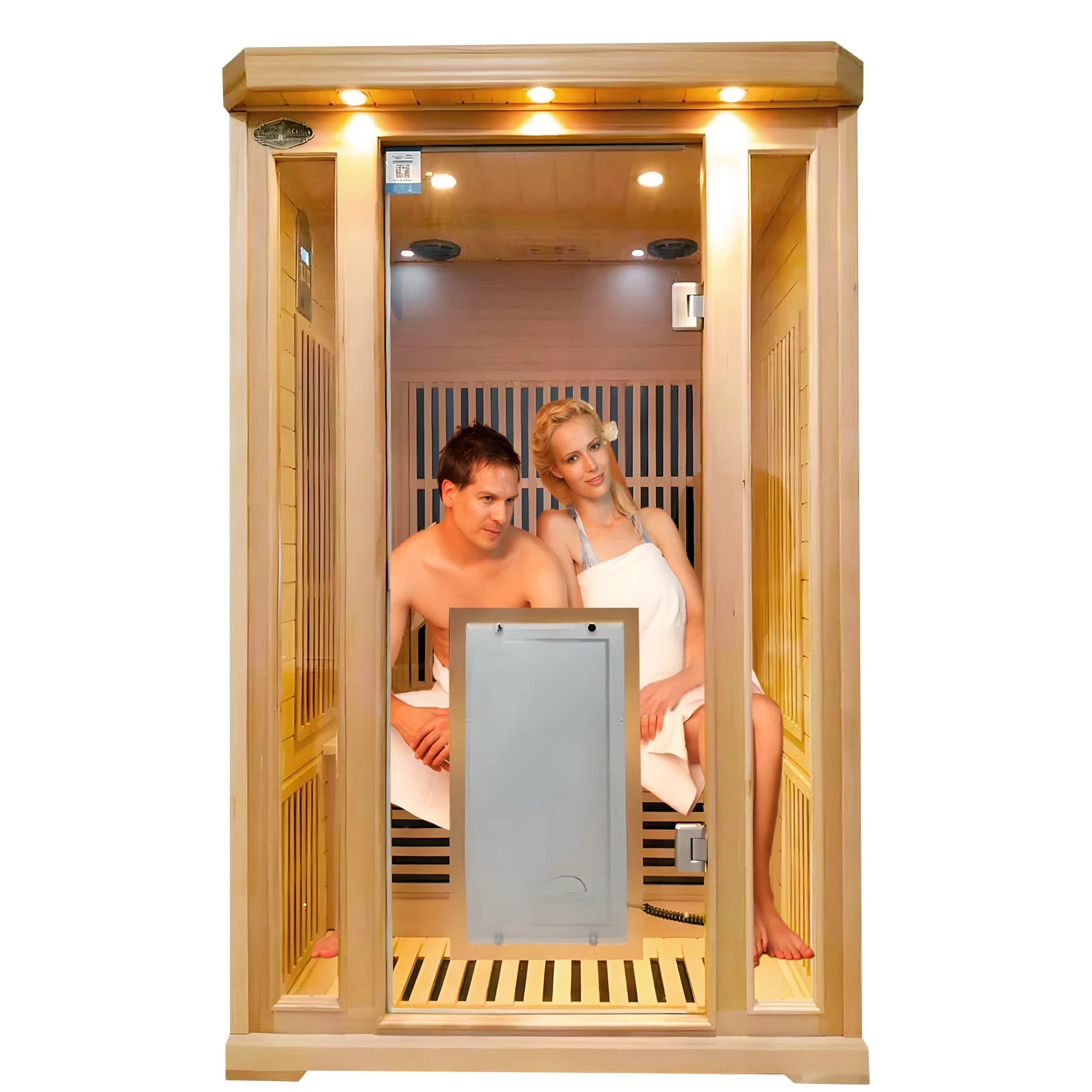 Factory Price Luxury Indoor Traditional Electric Infrared Sauna 2 Person Sauna Room with  Control Panel for Sale Base in Usa-4
