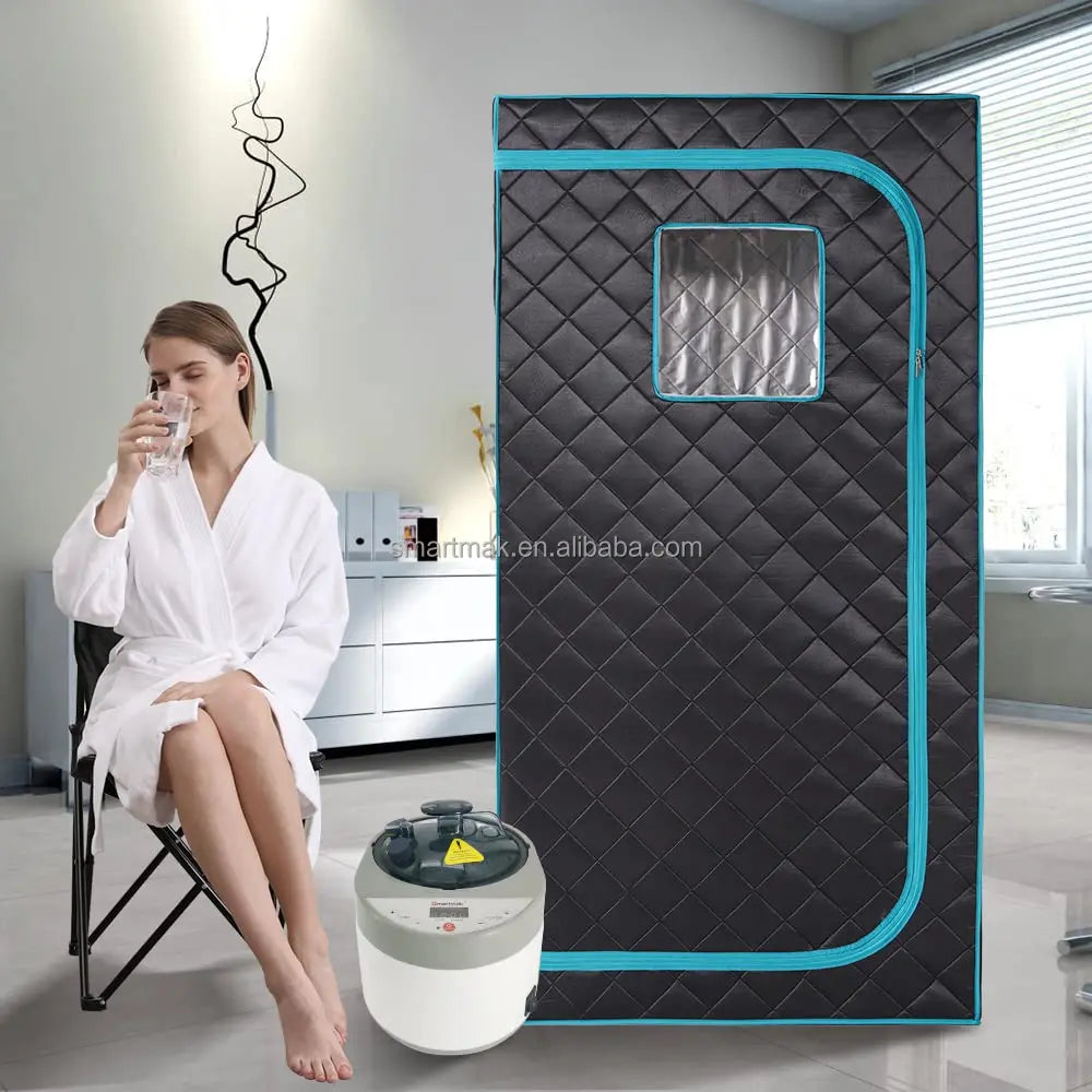 Smartmak Portable Home Steam Sauna Full Size Personal Sauna Spa Box Single Saunas Tent with Steamer-4