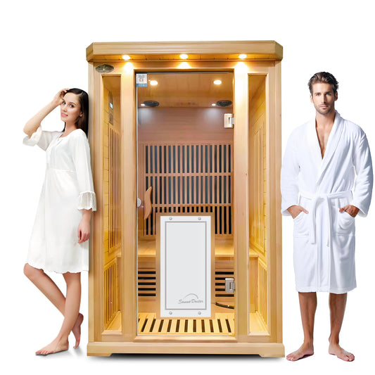 Factory Price Luxury Indoor Traditional Electric Infrared Sauna 2 Person Sauna Room with  Control Panel for Sale Base in Usa-0
