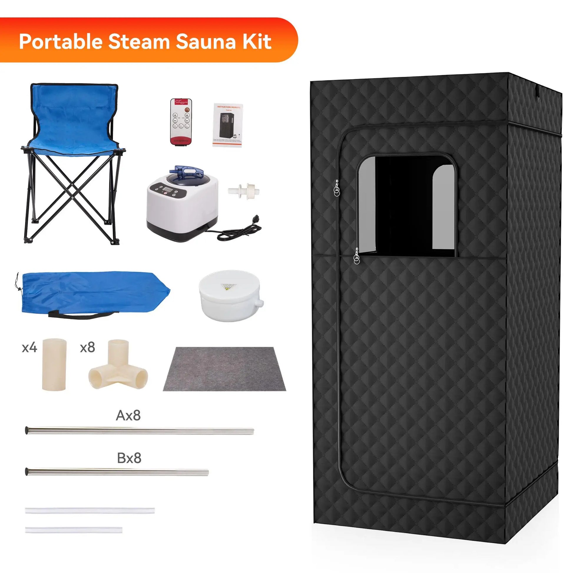 Practical Home Sauna Room for 1 Person with Wet Steam and Far Infrared Solid Hemlock Wood Computer Control Panel-1