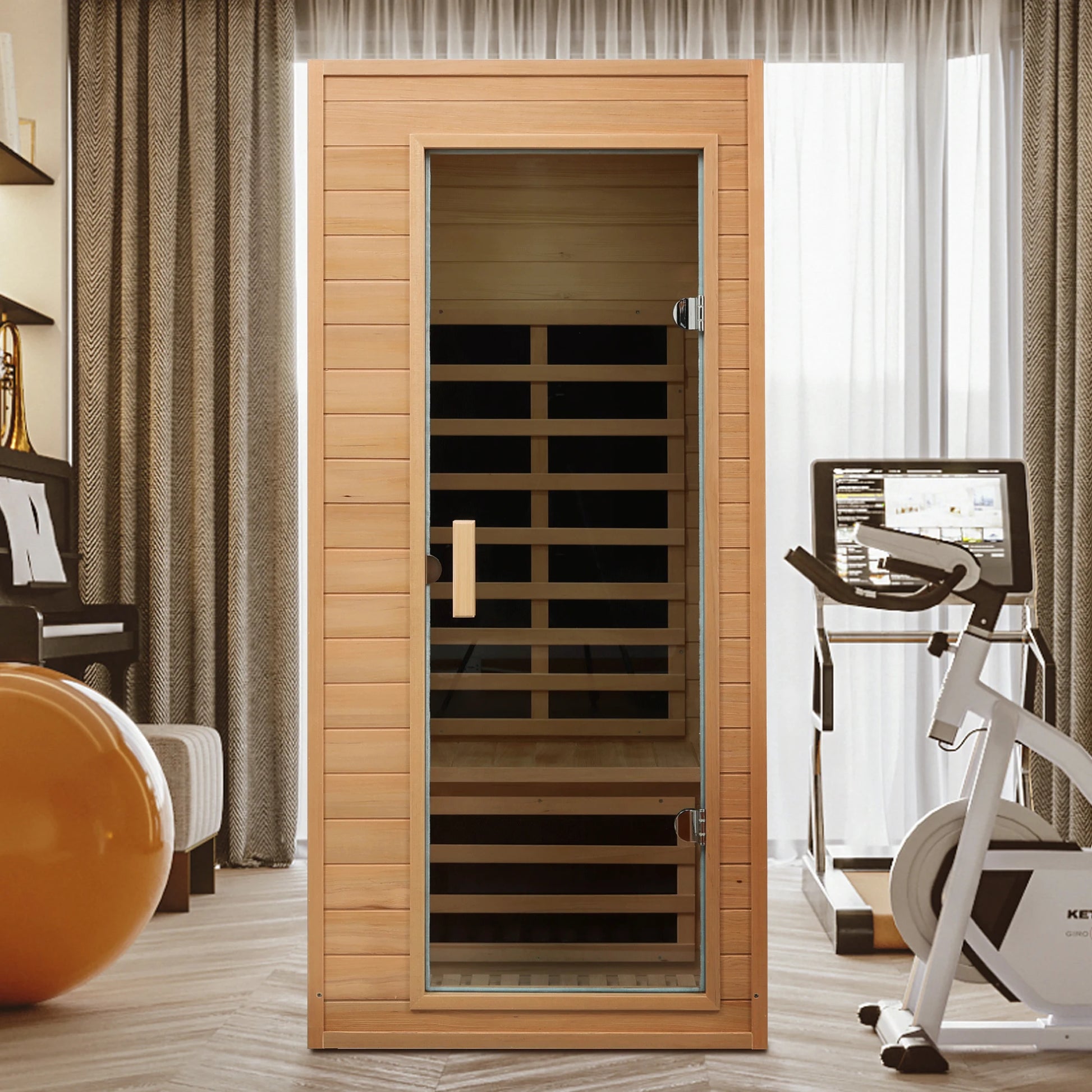 Hemlock One-person Far Infrared Roof Embedded Indoor Sauna Room-1